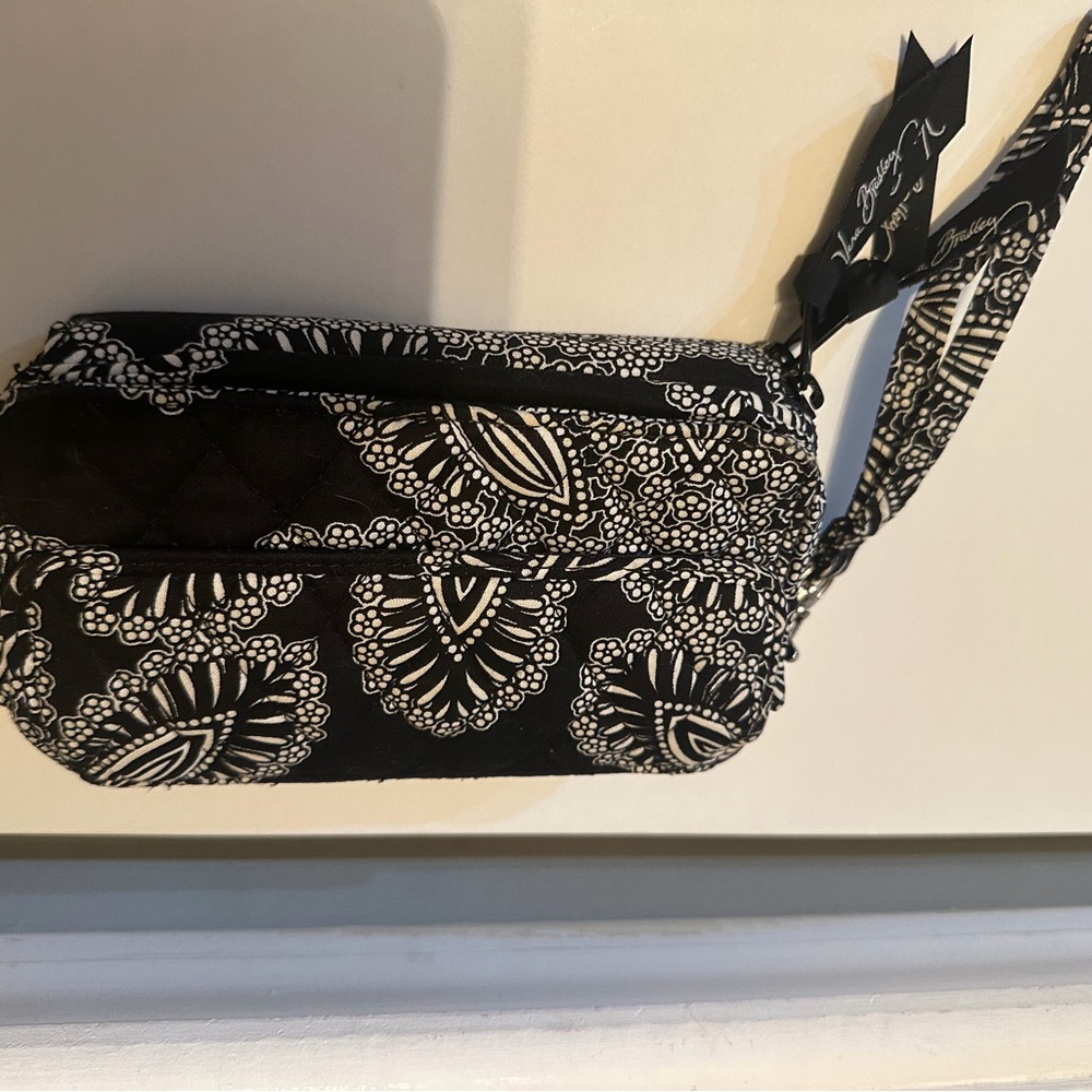 Vera Bradley Black and White Floral Wristlet